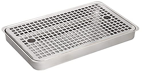 WRJAHCG Bier Abtropfschale aus Edelstahl, Bierauffangschale Metall, Tropfschale für die Theke Mit Abnehmbarem Deckel, ohne Abfluss für Mini Kühlschrank Bar Home,30CM