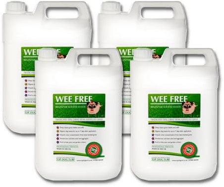 WEE FREE 4x 5 litre Artificial Grass Cleaner and Pet Odour Eliminator for Dog Urine - Disinfectant, Neutraliser and Deodoriser for Dog Wee on Astro Turf and Fake Lawns. Safe for Dogs and Animals.
