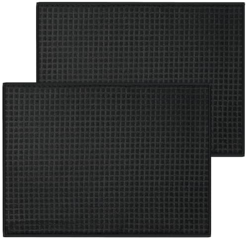 2 Alfombrillas de Secado Rápido de Microfibra, Escurridor, Para Cocina, Accesorios de Mesa, Lavar a Máquina, 51 x 38 cm, Color Negro