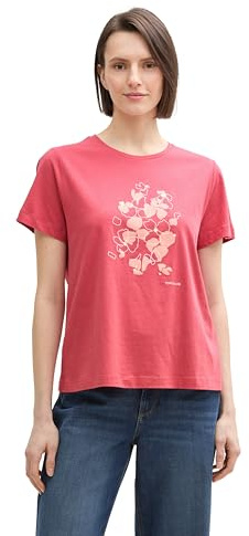 TOM TAILOR Damen 1045534 T-Shirt, 11016 - Berry Red, XXL EU