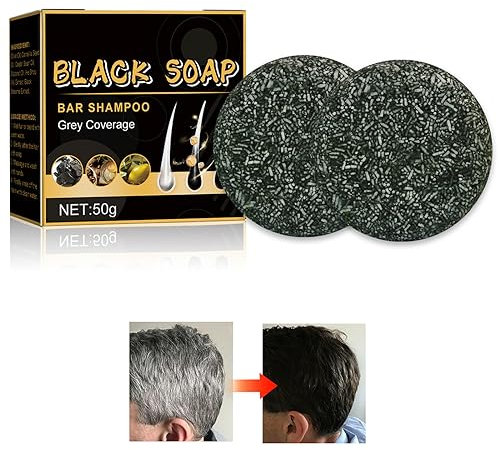 Horuili® 2 Stück Grauglanz Haar, Grau Glanz Seife, Natürliche Haarseife für Graues Haar, Seife zur Entfernung Grauer Haare, Tief Nährende und Reparierende Haarwurzeln