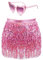 Jupe à Paillettes Pour Femme - Jupe Rave Avec Verres - Pour Danse, Club, Halloween - Rose, Taille Unique