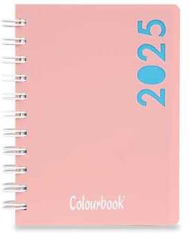 Colourbook Tendence - Agenda Giornaliera 2025, Spirale in Metallo (Rosa Fiore)