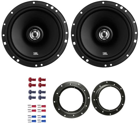 JBL Stage1 621F Lautsprecher mit Einbauset passend für VW Volkswagen T5 Transporter 2003-2015 Türen vorne 350W 165mm 2 Wege Koax