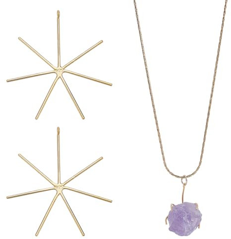 arricraft 2 unidades de 6 garras colgante en blanco cabujón engaste 925 bandeja colgante de plata de ley y oro engarces para piedras preciosas crudas irregulares collares fabricación de joyas