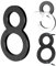 Yafimea Numero civico esterno 15 cm nero, Numeri civici adesivi o a vite, effetto galleggiante 3D, plastica resistente per parete o cancello (8)
