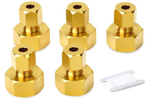 GASHER 5PCS Brass Compression Tube Pipe Fitting Connector, 8mm Tube OD x 1/2 BSP Female Connector