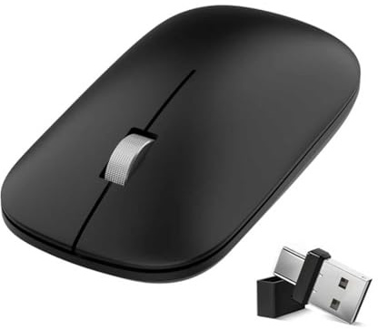 USBC Bluetooth Wireless Mouse for MacBook, Laptop, PC, Windows, iPad | Silent Slim Portable Travel Mouse with Magnetic Cover, Up to 3 Devices via BT5.0/BT3.0/USB-C/USB-A, Multi-Device
