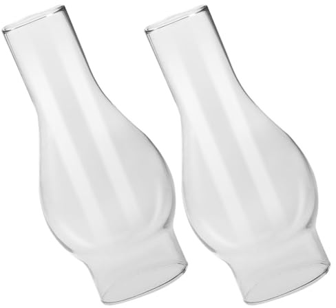 CATIEBYE 2pcs Abat Jour en Verre pour Lampe à Pétrole Intérieur, Verre Finement Poli et Coupe-vent, Accessoires Vintage Charme Classique pour Lampe à Huile