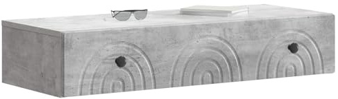 vidaXL Wandmontierter Beistelltisch Betongrau 87,5 x 34,5 x 17 cm, Wohnzimmer, moderner Tisch, clevere Aufbewahrung, stylische, platzsparende Möbel für Ordnung
