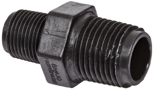 Banjo Reducing Nipple, Polypropylene, 1/2 x 3/8, Schedule 80, 300 psi Max Pressure RN050-038 - 1 Each