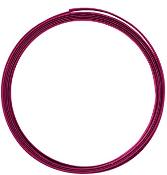 Vaessen Creative Alambre de Aluminio para Manualidades Plano y Embossed 5 m x 1 mm x 5 mm Strong Pink (Rosa) – Alambre Flexible Metálico para Bisutería, Arreglos Florales y Manualidades