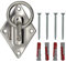 Variosling® Placa Metálica – Soporte/Anclaje/Montaje de Pared y de Techo con Anillo para Entrenamientos en Suspensión, Sacos de Boxeo, Hamacas, Toldos, etc. | Muy Grande, Acero Inoxidable