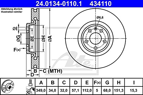 ATE 24.0134-0110.1 Bremsscheiben