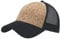 Baseballkappe im Vintage-Design, zweifarbig, Baumwoll-Twill und Netzgewebe, verstellbar, Trucker-Baseballkappe, Schwarz/Kork/Schwarz, Einheitsgröße