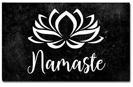 Eureya Namaste, rutschfeste Fußmatte, Fußmatte, für den Eingangsbereich, innen und außen, 45 x 75 cm