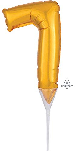 Amscan 3735501 Cakepick Micro Number '7' Gold