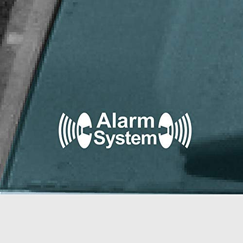 Aufkleber Tattoo Alarm System weiß für Außenseite von Glas Scheibe Karosserie Auto Fenster Folie