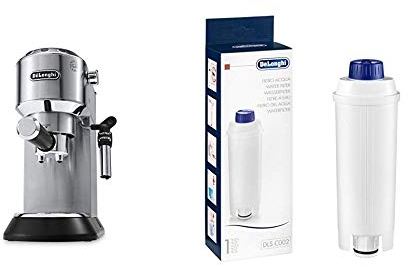 Delonghi EC685.M Dedica Style Machine Expresso, 1300 W, 1 Liter, Métallique + DLSC002 Filtre à eau