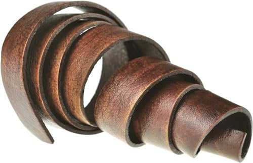 esnado Lederband, Lederriemen Flach. 1 Meter. Breite/Farbe: wählbar (Breite: 25 mm, Antik Hellbraun) | ECHTES Leder | pflanzlich gegerbt | Schmuck, Armbänder, Basteln, Dekorieren, DIY, Mittelalter