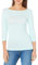 Amazon Essentials Women's Slim-Fit 3/4-Sleeve Boat-Neck T-Shirt, Aqua Blue, M