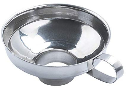 ausuky Stainless Steel Funnel Wide Mouth Jar Oil Funnel Liquid Strainer (S)