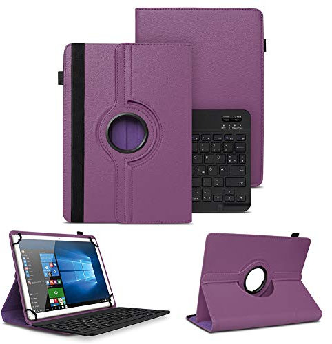 NAUC Schutzhülle kompatibel mit Teclast T50 / T50 Pro Tasche 11 Zoll Tablet Schutz Hülle Kunstleder Bluetooth Tastatur QWERTZ 360 Drehbar Cover Keyboard Case, Farben:Lila