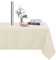 Fitable Tischdecke für den Innen- und Außenbereich, waschbar, wasserdicht, knitterfrei, mit Reißverschluss und Schirmloch, für Frühling, Sommer, Party, Picknick, Terrasse, Beige 152.4x304.8 cm