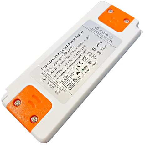 LED Trafo 20W Elektronisch Für LED Lampen oder Stripes Spannung stabilisiert 12 VDC Leistungsbereich 1-20W inkl. Mini Verteiler 3-fach und 230V Zuleitung