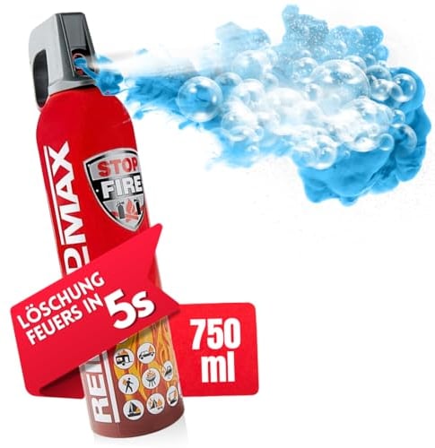 notlok Safety Work - Extincteur Maison Tous Feux - 750ml | Agent Extincteur A B E (F) | Mini Extincteur pour Voiture, Cuisines, Bureau et lieux de Travail | Extincteur Voiture, Extincteurs Incendie