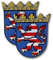 Patchion Wappen Hesse - Deutschland - 2er Set - Bestickter Aufnäher / Abzeichen / Emblem - 5,8 x 8,4 cm (5,9 x 8,3 cm) - Aufnähen / Aufbügeln, Weißen
