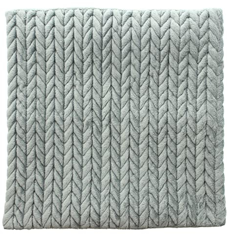 FRANK FLECHTWAREN Kissenhülle Zopfmuster, grau, Rückseite Uni, verdeckt eingearbeiteter Reißverschluss, 100% Polyester, 45 x 45 cm, passende Innenkissen Art. B09DYJYZ9G & B086LGG848