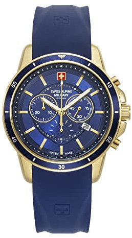 swiss alpine military Herren Uhr Chronograph Analog Quarz 7089.9815SAM Silikon
