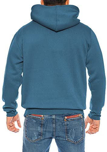 Raff &Taff Hoodie Kapuzenpullover Sweatshirt Sweater Pullover |S-10XL| Sport Alltag Freizeit|Premium Baumwolle Fleece Innenseite (RT-H-401-Indigoblau-6XL)