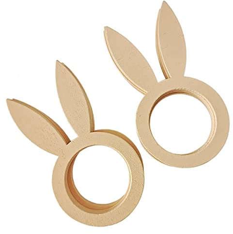 CHAMEEN 30 Stück Ostern Serviettenringe Osternhase Serviettenhalter aus Holz für Ostern Frühstück Mittagessen Abendessen Party Tischdekoration Bankett DIY Basteln Ostern Dekoration Zubehör