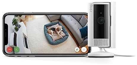 Certified Refurbished Ring Indoor Camera(2nd Gen) by Amazon |Plug-In Pet Security Camera|1080p HD, Two-Way Talk, Wifi, Privacy Cover, DIY|alternative to CCTV system|30-day free trial of Ring Home