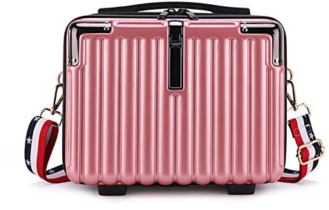 Balakaka Make Up Koffer Kosmetikkoffer Schminkkoffer Beauty Case Leichter Handgepäck Kosmetikkoffer Mit Handgepäck Kosmetikkoffer Mit Schultergurt für Reise Ausflug Urlaub Wasserdicht-Roségold