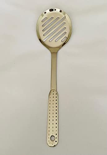 KKS Stainless Steel Slotted Skimmer Spoon with Hanging Hole - 10 Long