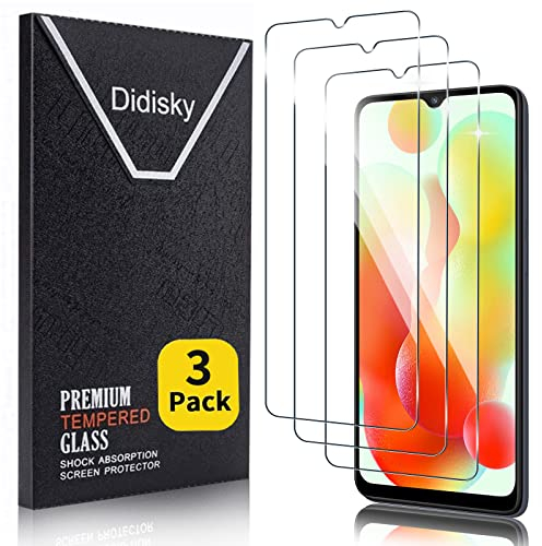 Didisky Lot de 3 Protecteur Verre Trempé pour Redmi 12C, Xiaomi Redmi A3,Film Protection écran, dureté 9H, Pas de Bulles, Haute définition