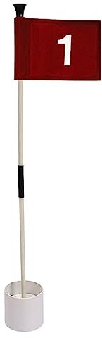 JISADER Golf Putting Hole Cup and Flag Golf Flagstick Kit Putting Green Cups and Flags Detachable Numbered Golf Flags Golf Pin Flag for Putting Practice, Number 1