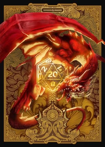 Displate Offiziell Dungeons And Dragons MetallPoster Magnetische Befestigung Inklusive Lizenziert Bilder Hochwertiges Poster Deluxe Covers - Ancient Red Dragon & Gold 45 cm x 32 cm