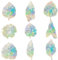 GORGECRAFT 9Stk Große Blatt-Fensteraufkleber Tropische Blätter Sonnenfänger Regenbogenprisma Glasaufkleber wasserdichte PVC-Fensteraufkleber Statische Aufkleber Für Zuhause Sommer Fensterdekoration