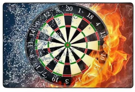 LAMAME Teppich mit Dartscheiben-Aufdruck, flauschig, weich, dekorativ, waschbar, für den Innenbereich