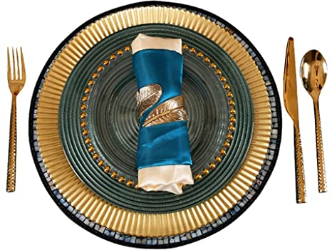 ZBYMLHLS Juego de platos y vajilla de comida occidental, juego de cena de cristal, cocina moderna, plato para carne, platos, servilleta, decoración del hogar