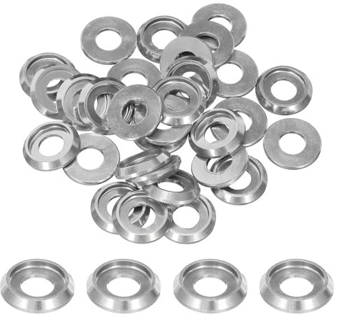 QUARKZMAN Rondelles Coniques M6 Avec Tête en Forme de Coupe, Diamètre du Trou 6mm/0,24, Rondelles en Aluminium pour Vis RC/FPV/PC/Drone/Accessoires Mécaniques, Lot de 40 (Argent)