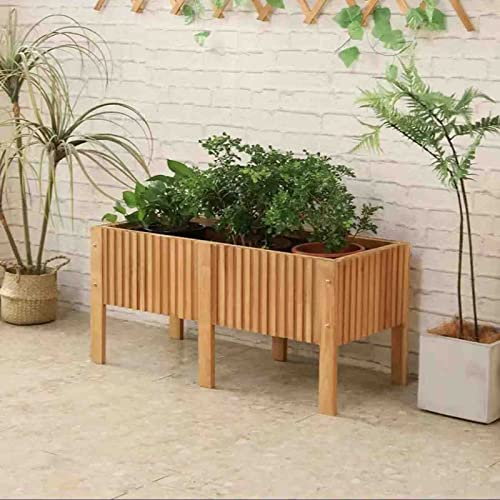 blumenstandBalkon-Blumenpflanzkasten, karbonisiertes Holz, Pflanztopf, für den Innenbereich, hoher Fuß, vom Boden bis zur Decke reichender Blumentank (gelb, 96 x 40 x 45 cm)