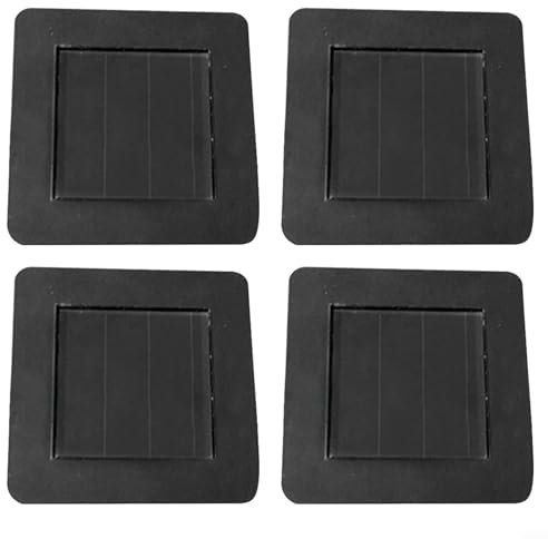 BlissfulAbode Ersatz-Solarlicht-Abdeckung, amorphes Silikon, Kunststoff-Solarleuchte, quadratisches Solarmodul-Oberteil, Ersatz für Gartenlaterne, Solarlampe (4 Stück)
