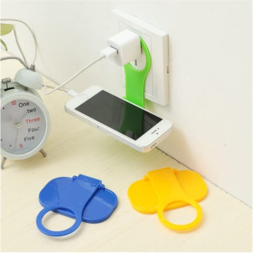 Glixoft Mobile Phone Wall Plug Socket for Charger Charging Rack Hang Holder Foldable for Cell Phone Charger Random Color
