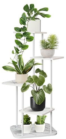 KZOBYD 94cm Tall Plant Stand, 4 Tier Flower Pots Holder for Multiple Plants, Metal Frame Flower Shelf, Tiered Corner Display Rack Plant Shelf Planter Stand for Indoor Outdoor