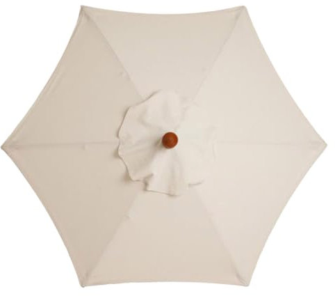 Plcnn Auvent de rechange pour parasol de patio de 3 m, épais et résistant, housse de rechange pour parapluie de marché avec 8 baleines pour extérieur, auvent pour parasol, beige, 6 varillas